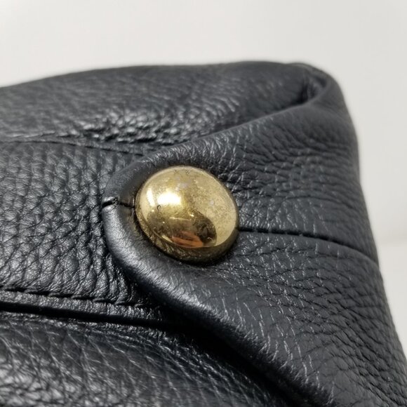 Badgley Mischka Black Leather & Gold Handbag & Crossbody Messenger Bag Handbags - Picture 7 of 16